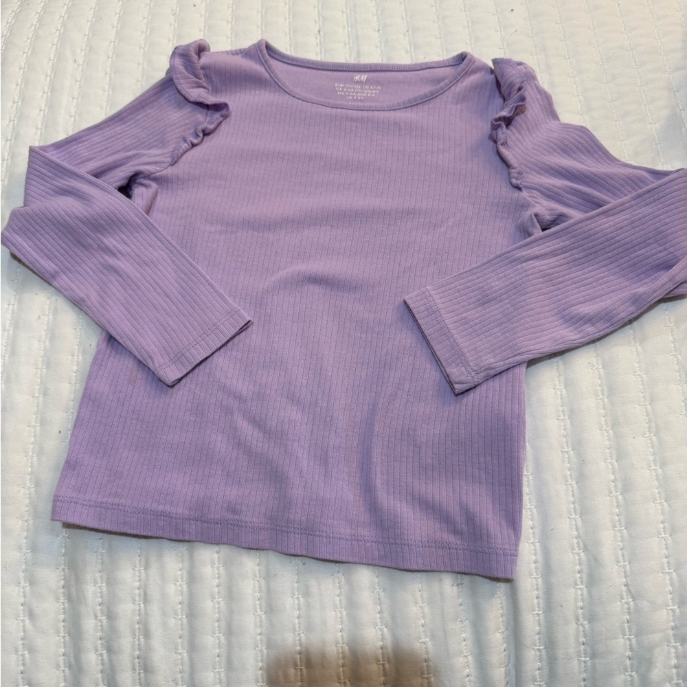 H&M Lavender Ruffle Sleeve Girl’s Top Size 5-6